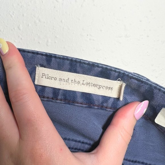 Anthropologie Pilcro Mid-Rise Blue Leopard Skinny Jeans - Picture 5 of 9